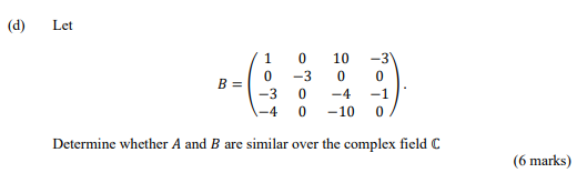 ` Question 1 Let 60 -67 37 A = 45 -51 27 26 -29