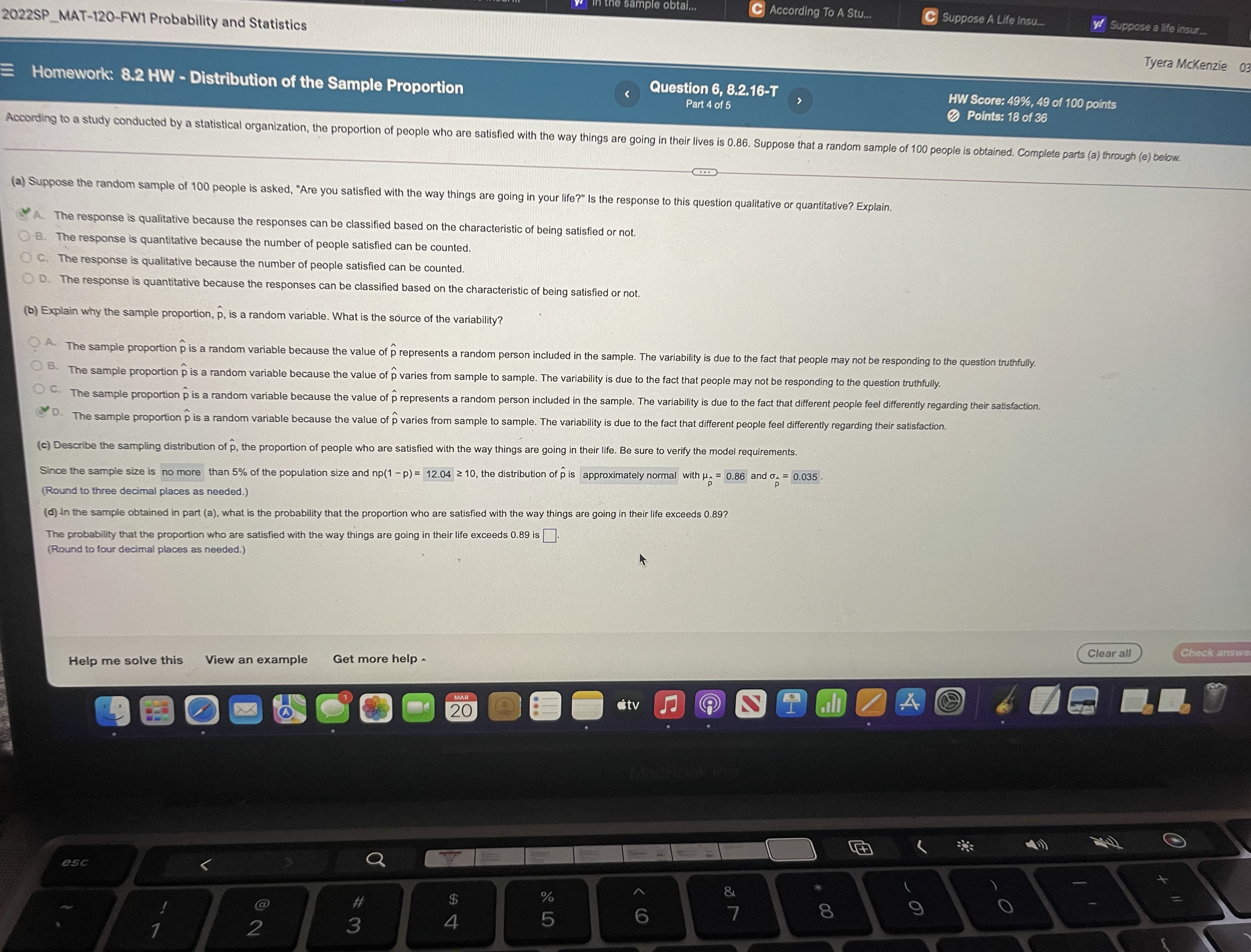 Answer last part sample obtain.. C According To A