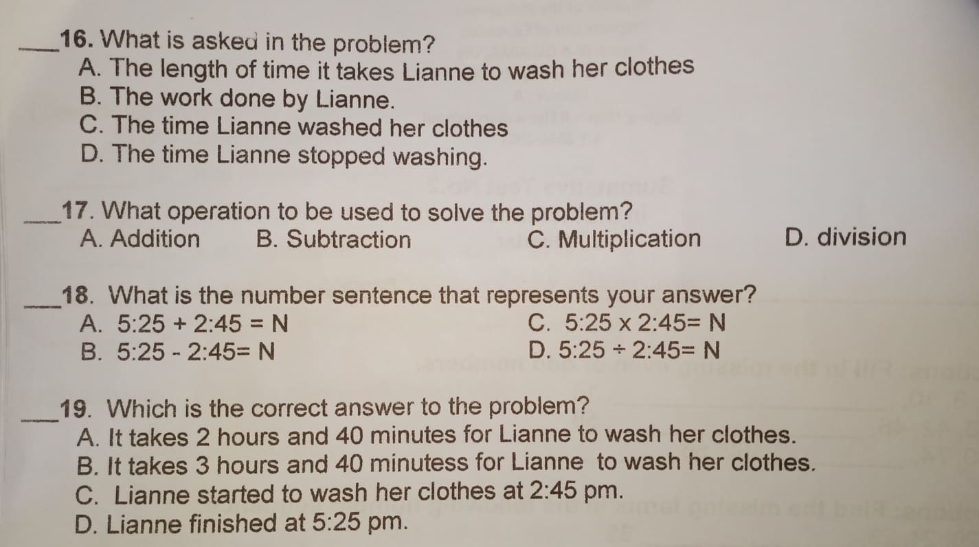 Answer and solve the following questions. A. B.