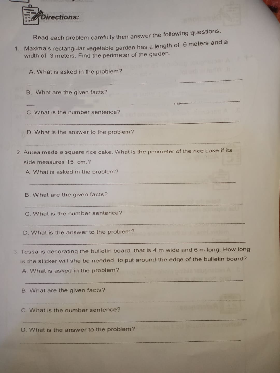 Answer and solve the following questions. A. B.