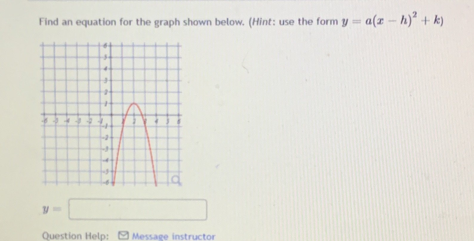 Find an equation for the graph shown below.