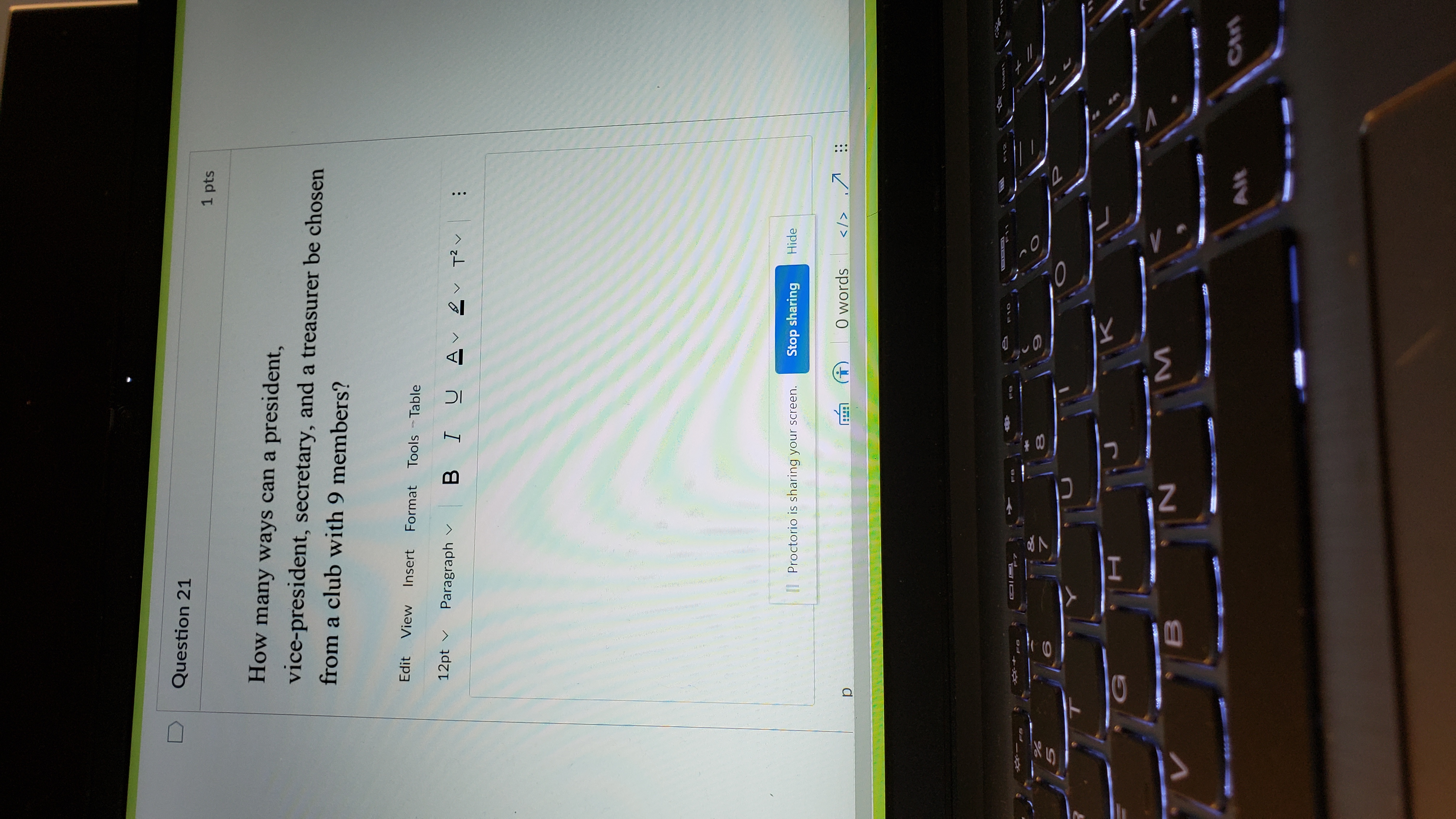 D Question 21 1 pts How many ways can a