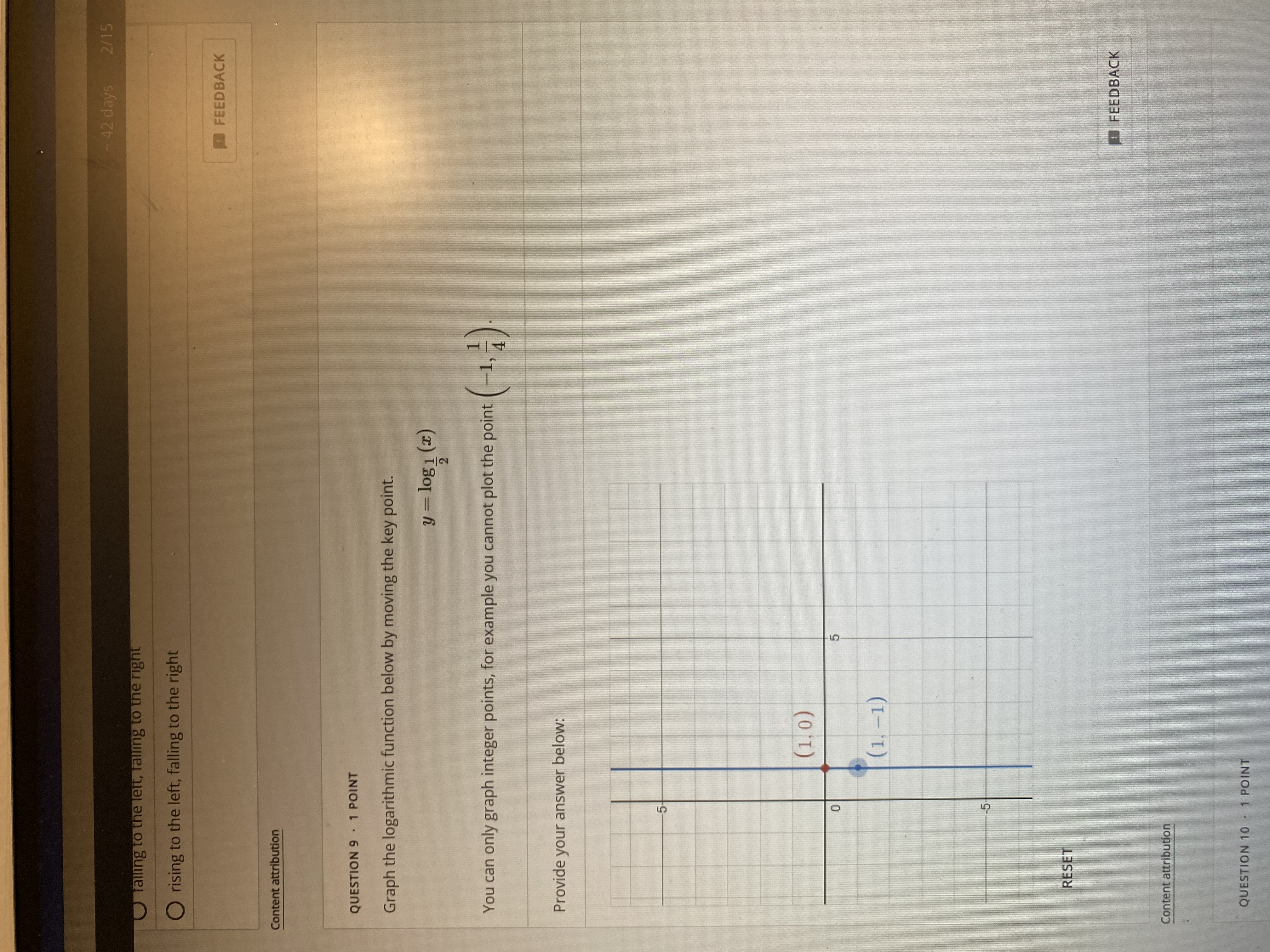 \f- 42 days 2/1 QUESTION 12 . 1 POINT Find the