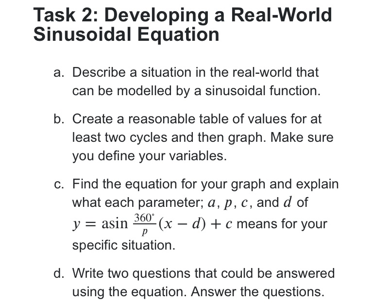 Task 2: Developing a Real-World Sinusoidal
