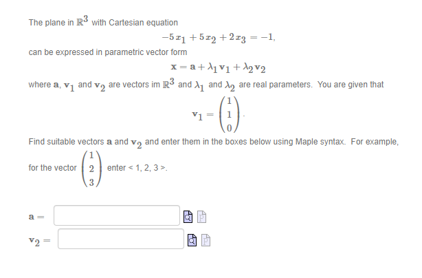 The plane in R3 Iivith Cartesian equation 521 +