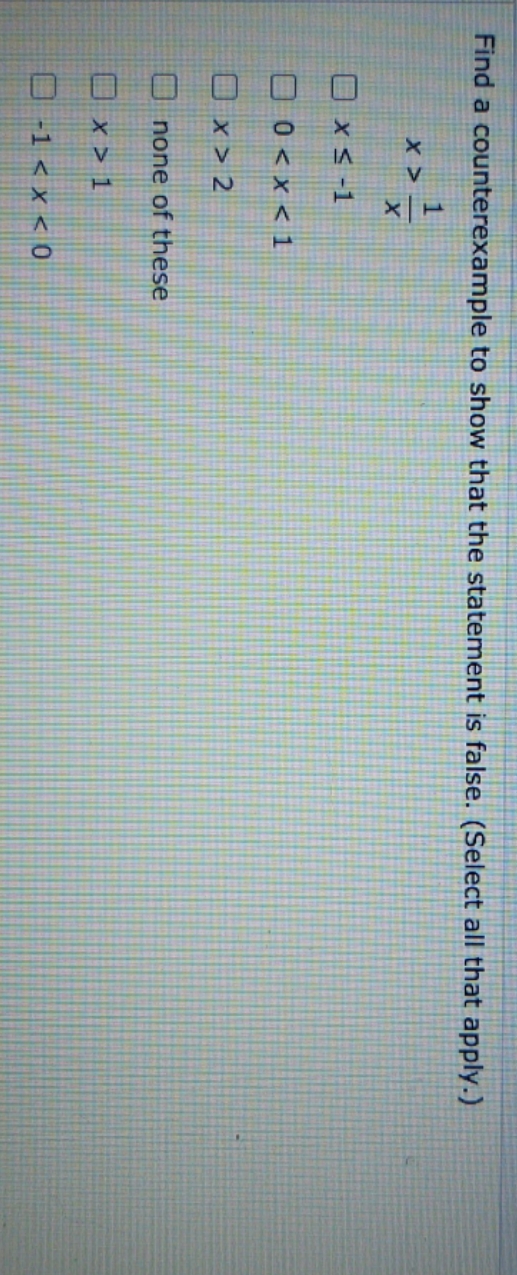 9 Counterexample to show statement is false