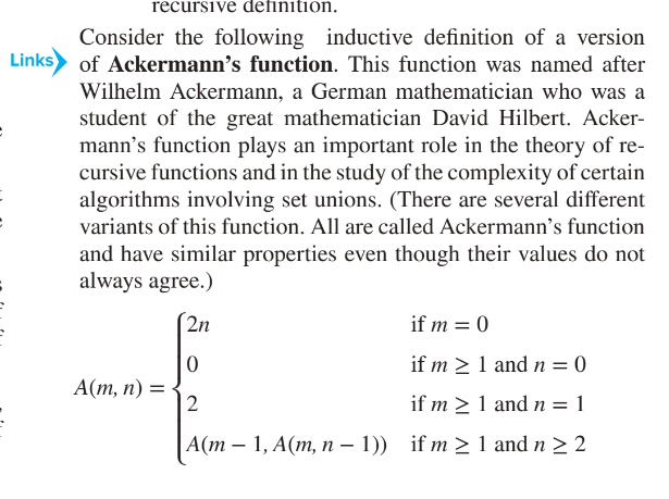 recursive definition. Consider the following