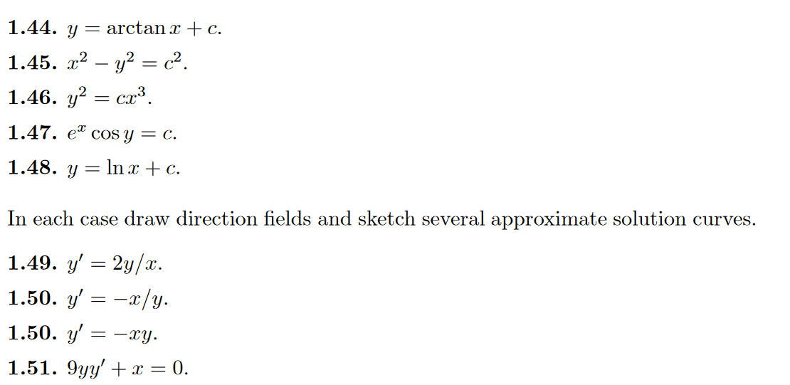 Find the orthogonal trajectories of each given