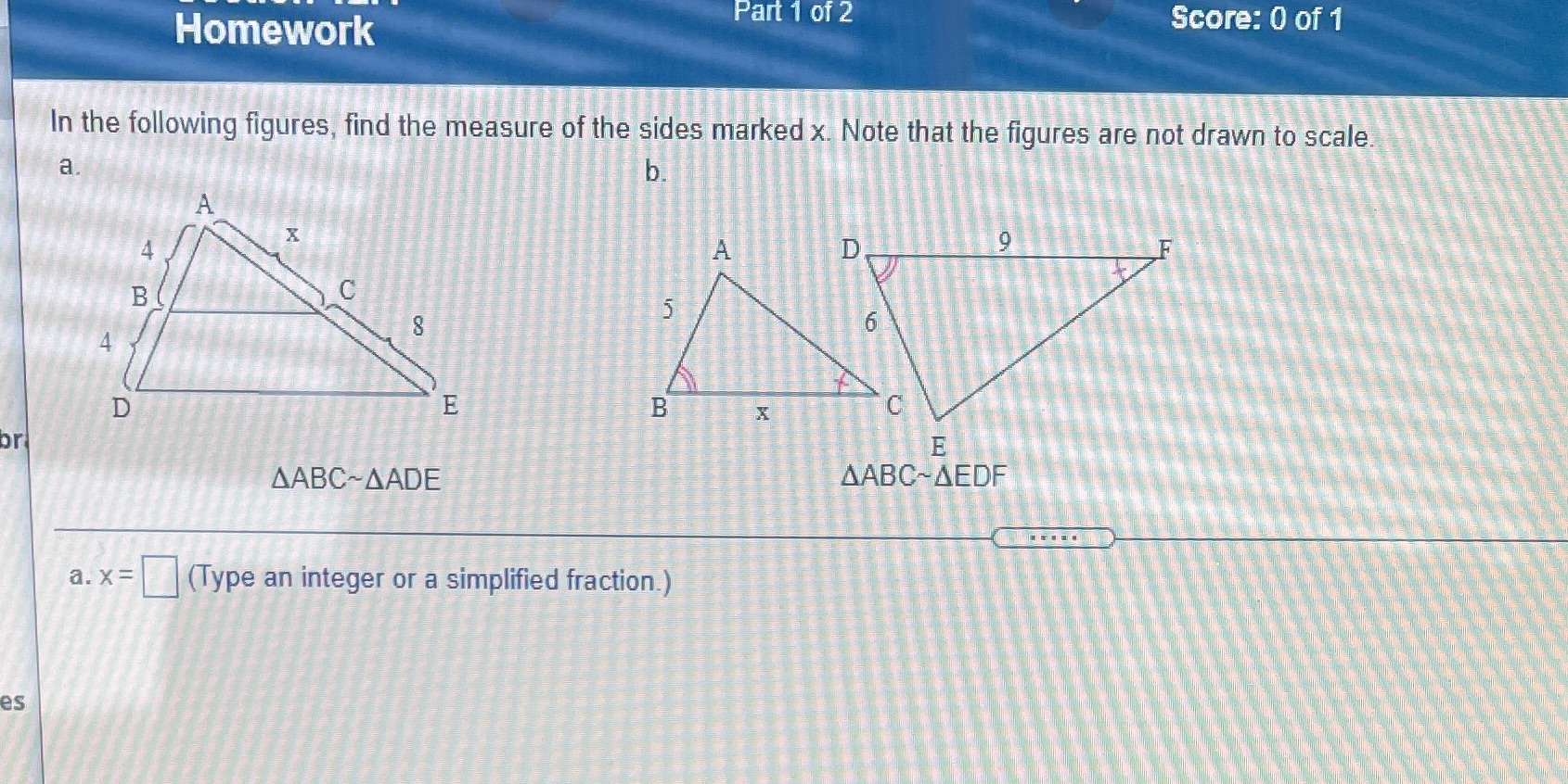 Part 1 of 2 Homework Score: 0 of 1 In the