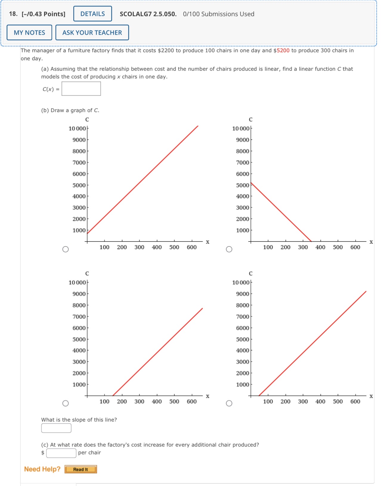 18. [-/0.43 Points] DETAILS SCOLALG7 2.5.050.