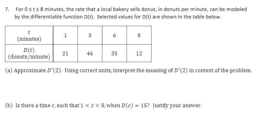 7. For 0 s t 8 minutes, the rate that a local