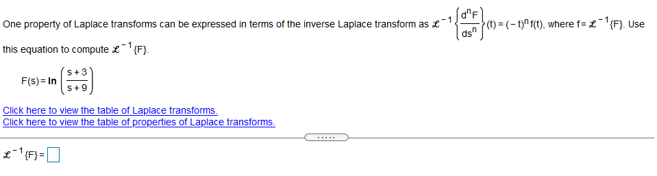 One property of Laplace transforms can be