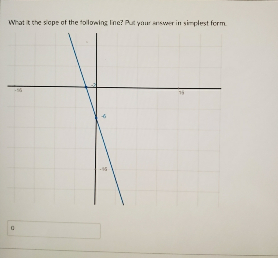 math. need answer soon. thanks What it the slope