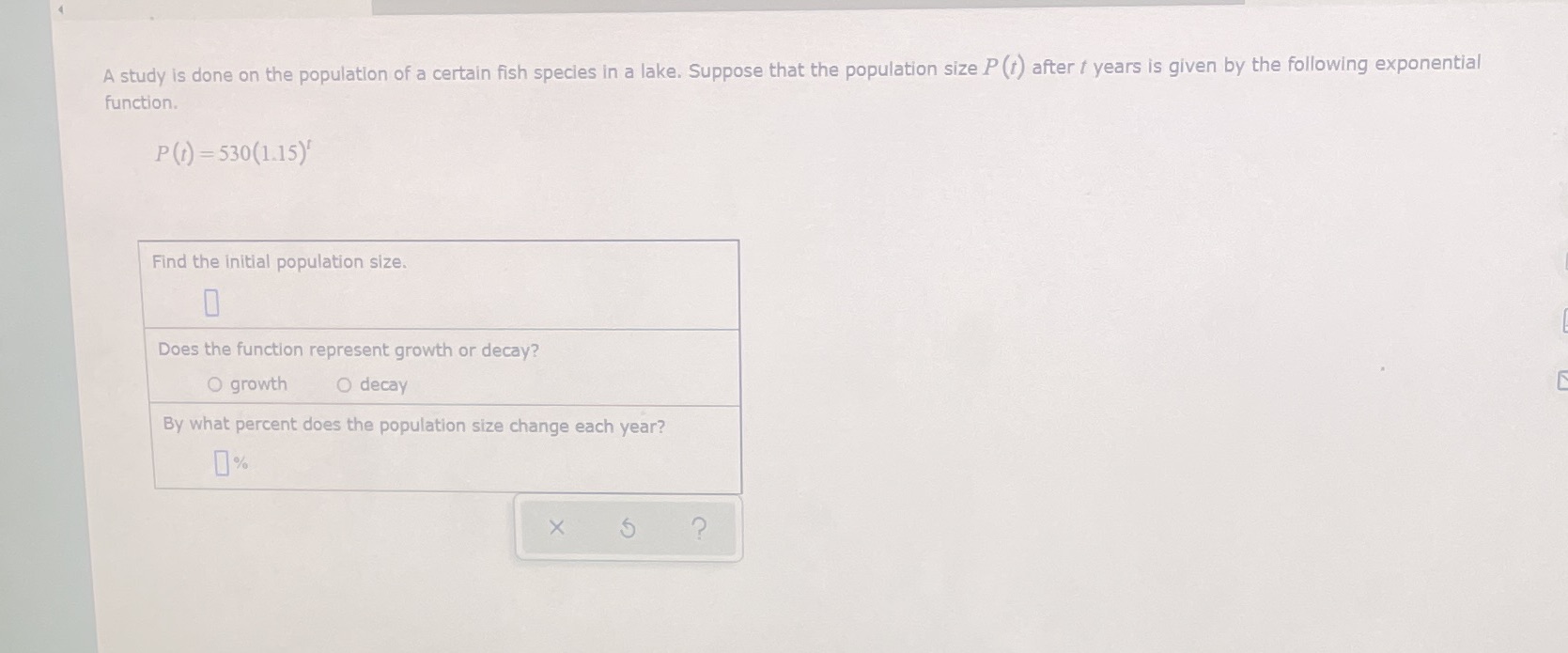 A study is done on the population of a certain