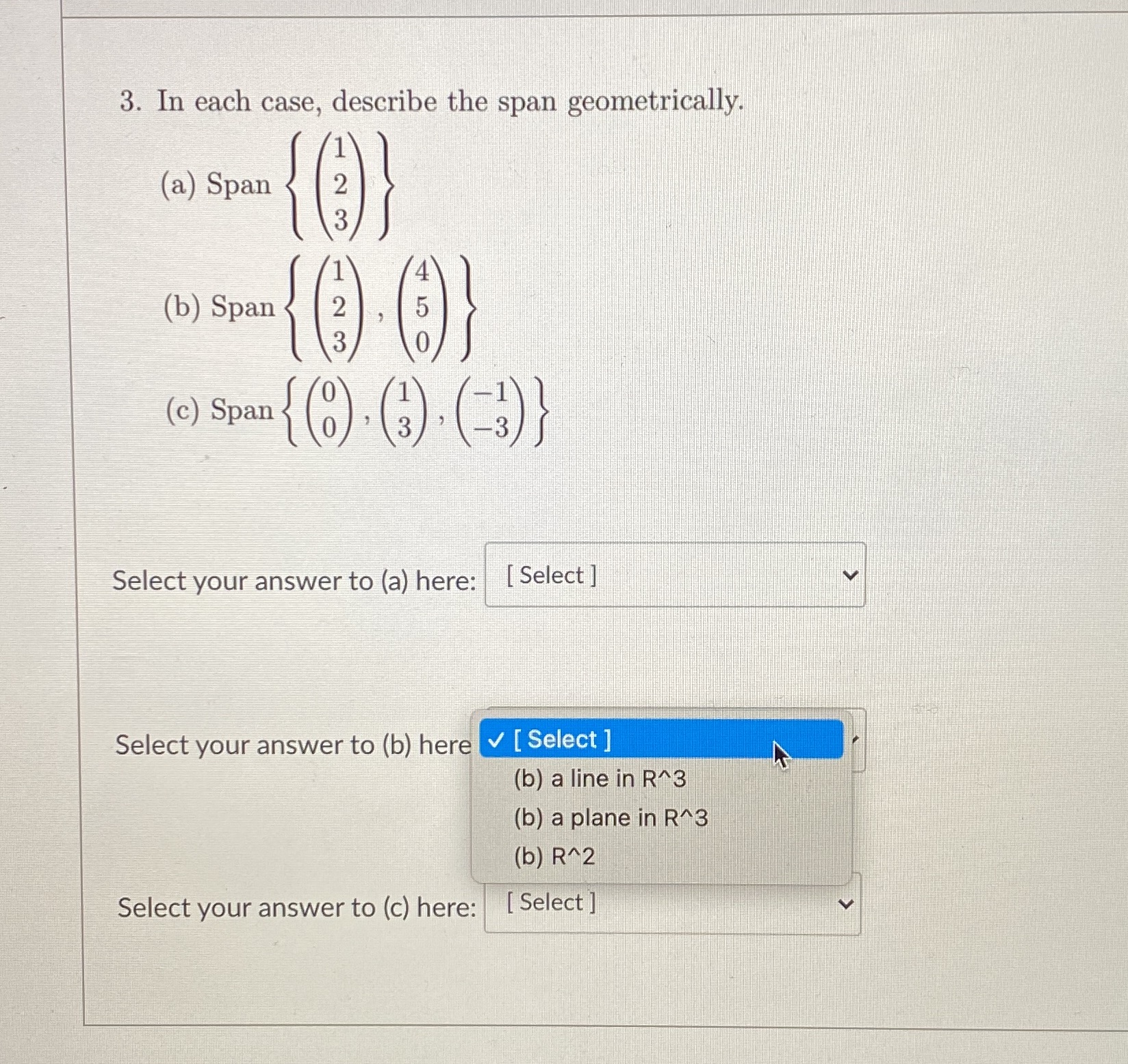 Answer what b represents 3. In each case,