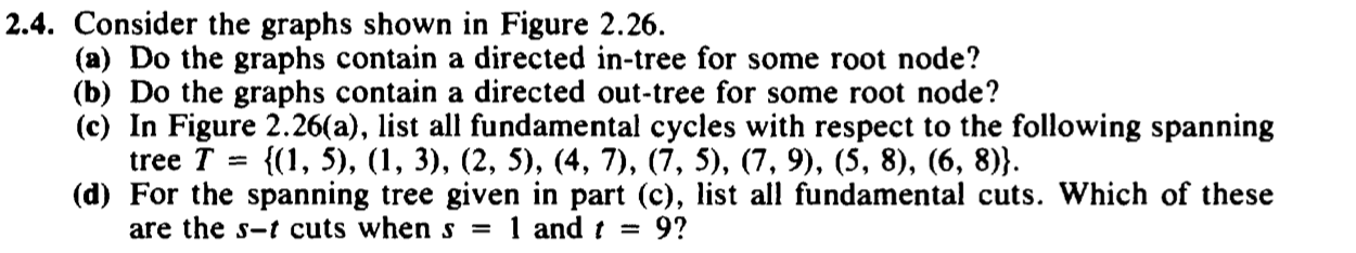 Network flows question. 2.4 Consider the graphs