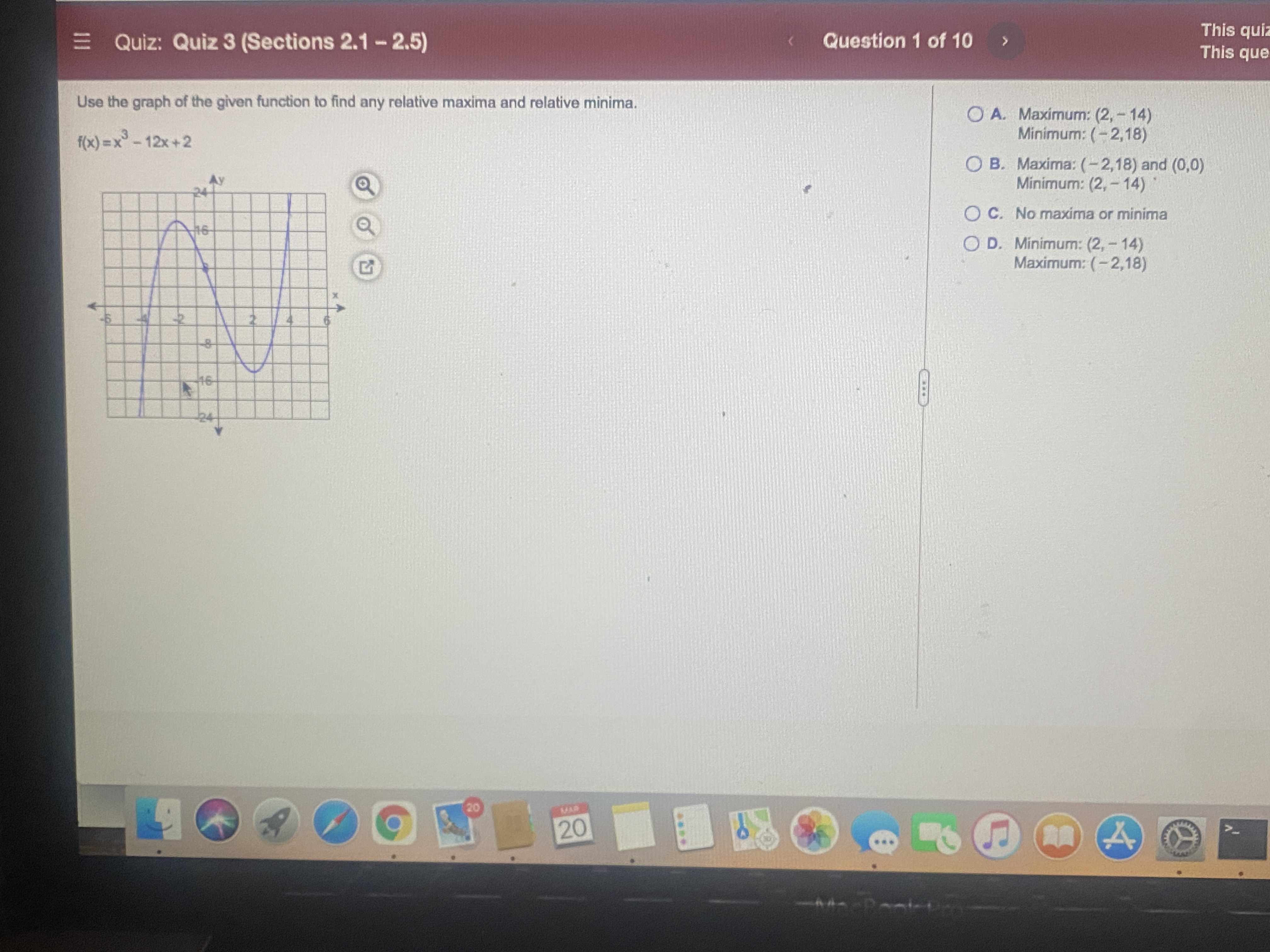 E Quiz: Quiz 3 (Sections 2.1 - 2.5) Use the given