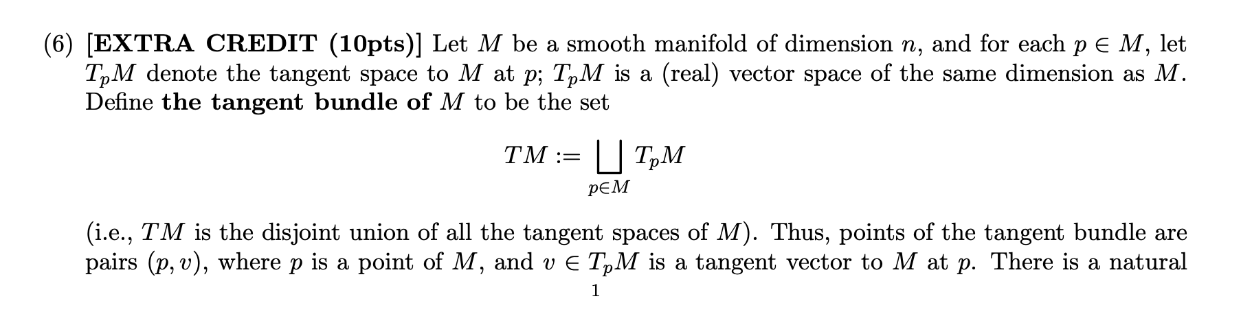 topology question (6) [EXTRA CREDIT (10pts)] Let