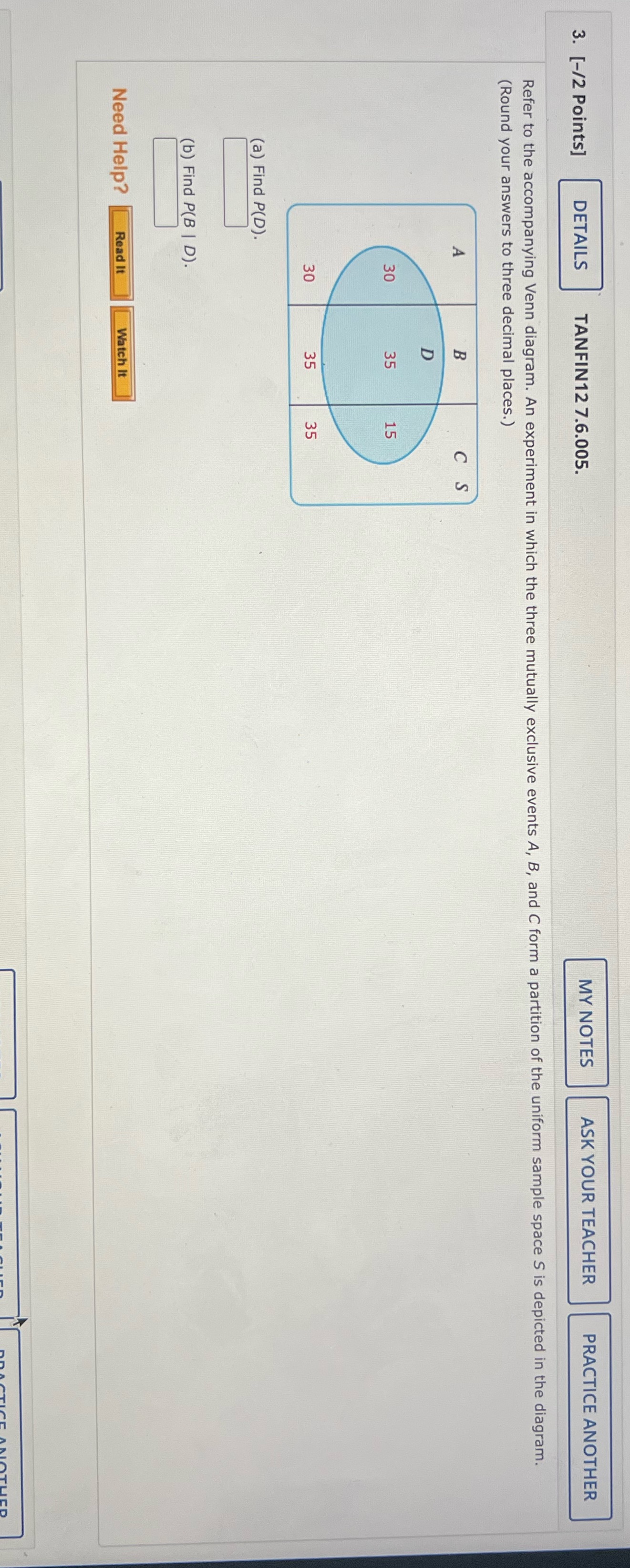 Need help with number 3! 3. [-/2 Points] DETAILS