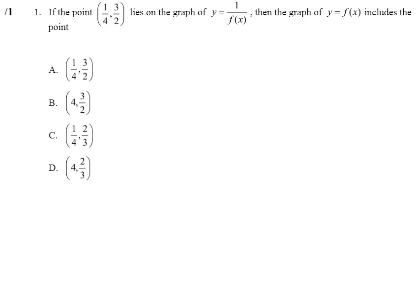 1 3 1 /1 1. If the point lies on the graph of