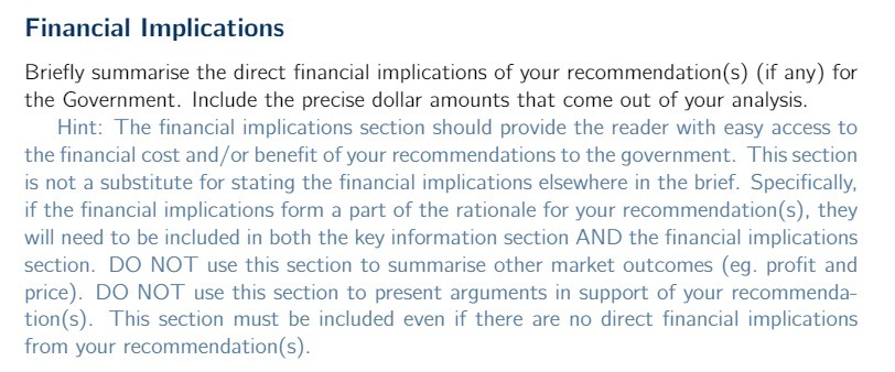 Financial Implications Briefly summarise the