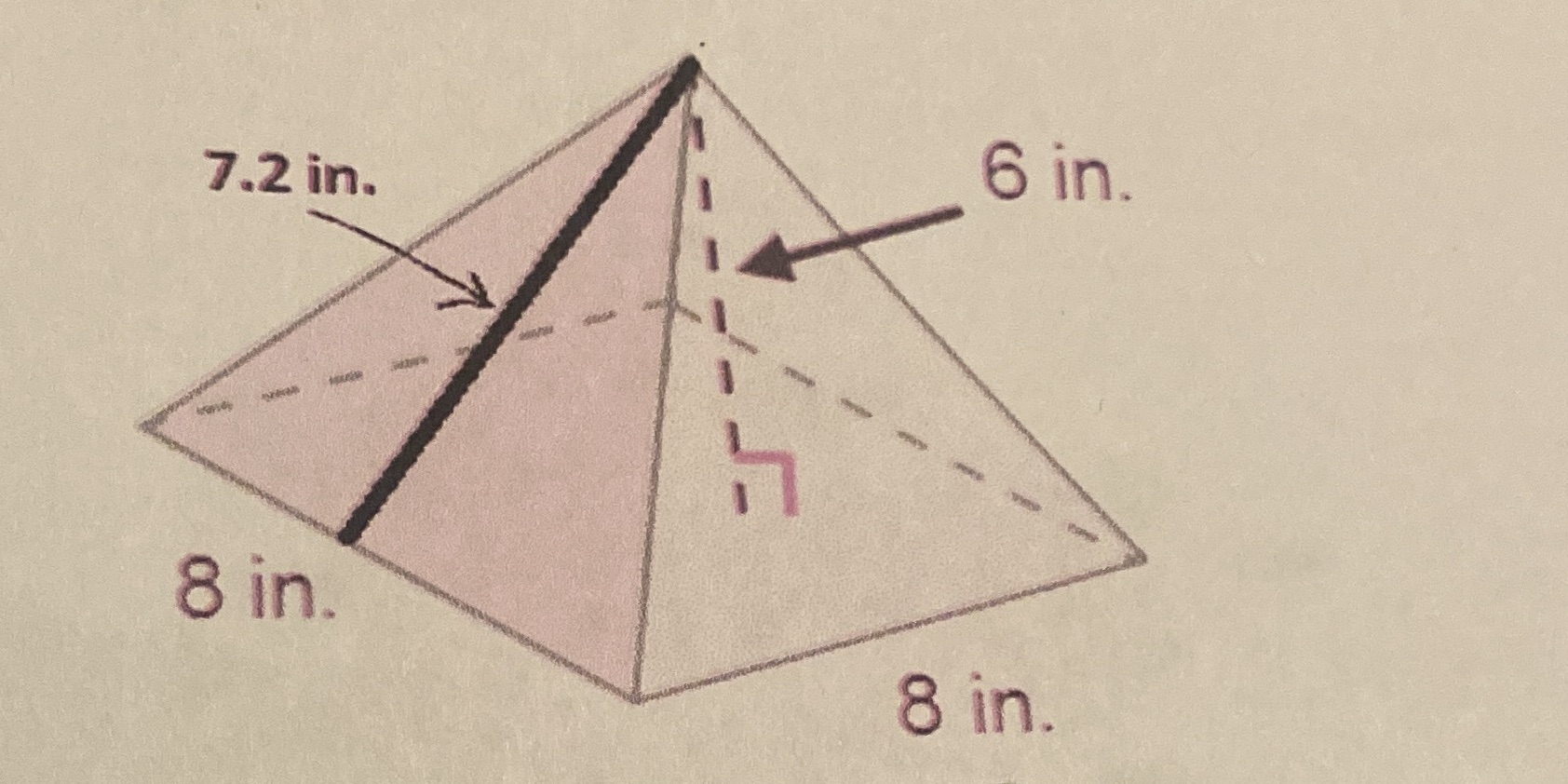 Please show work for solving surface area and