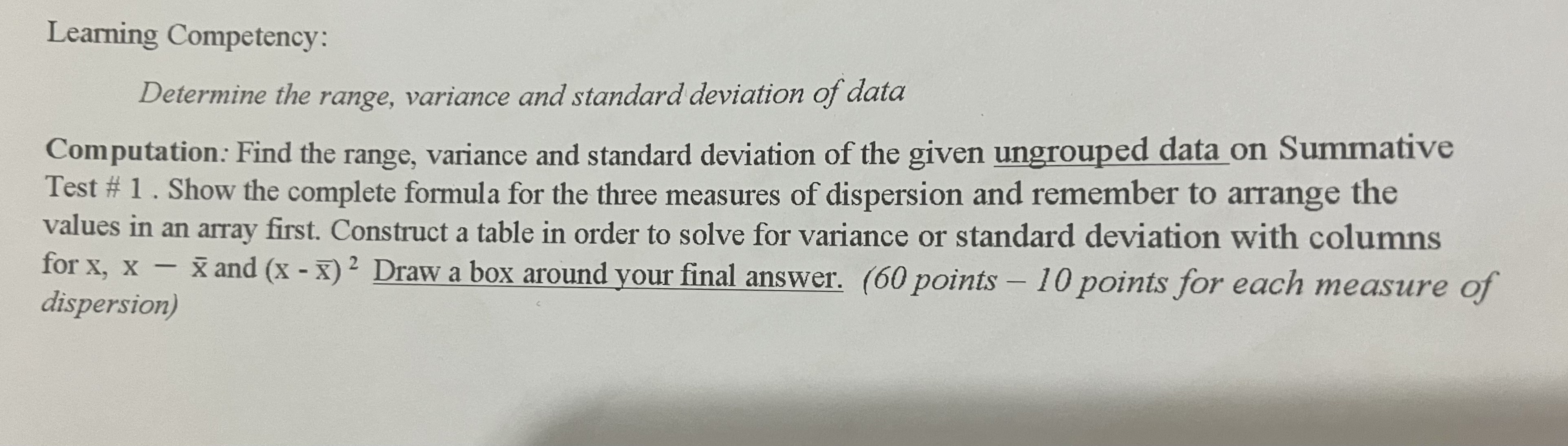 Research subject #1 Computation : Find the median