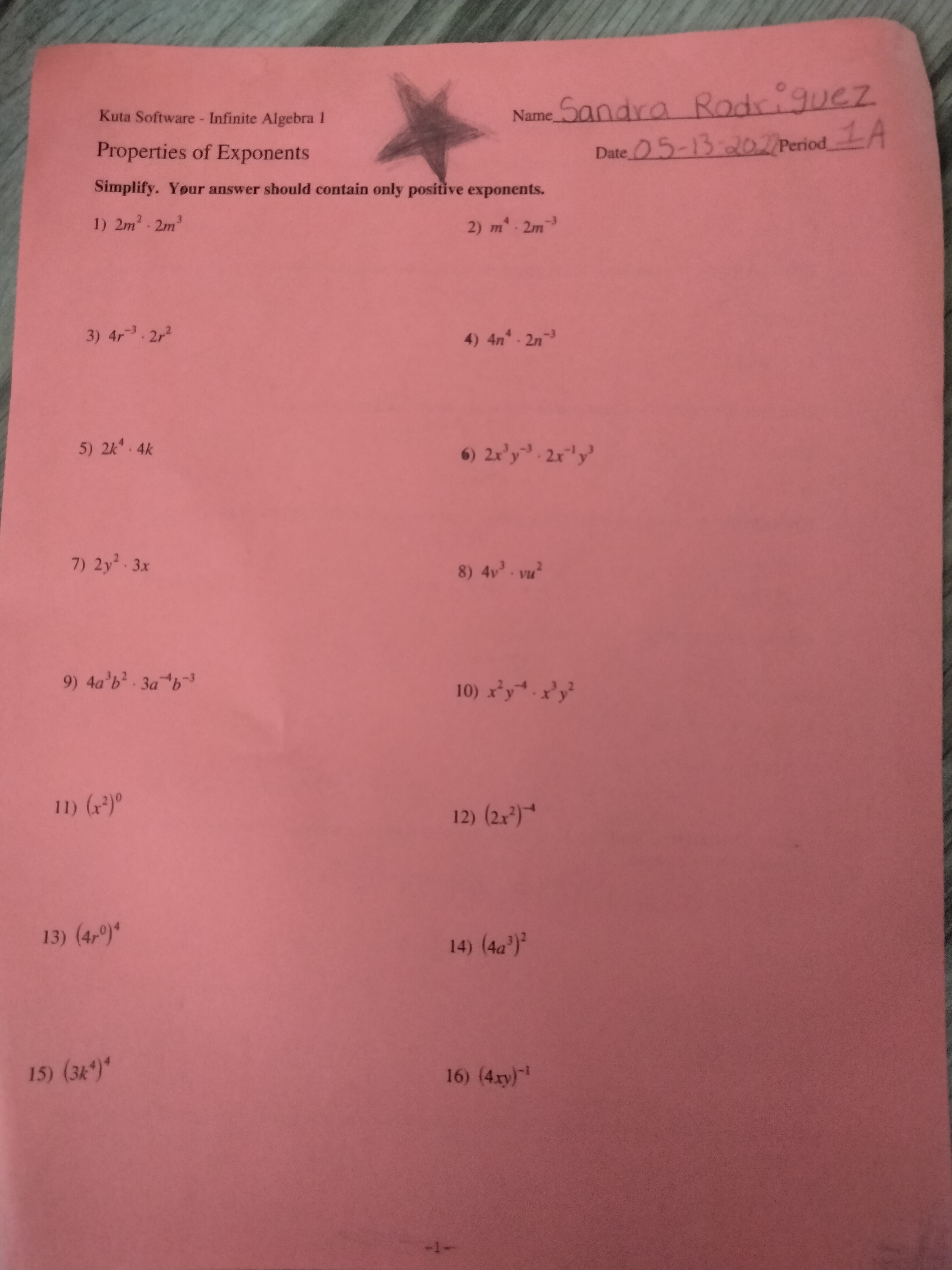 Kuta Software - Infinite Algebra 1 Name _Sandra
