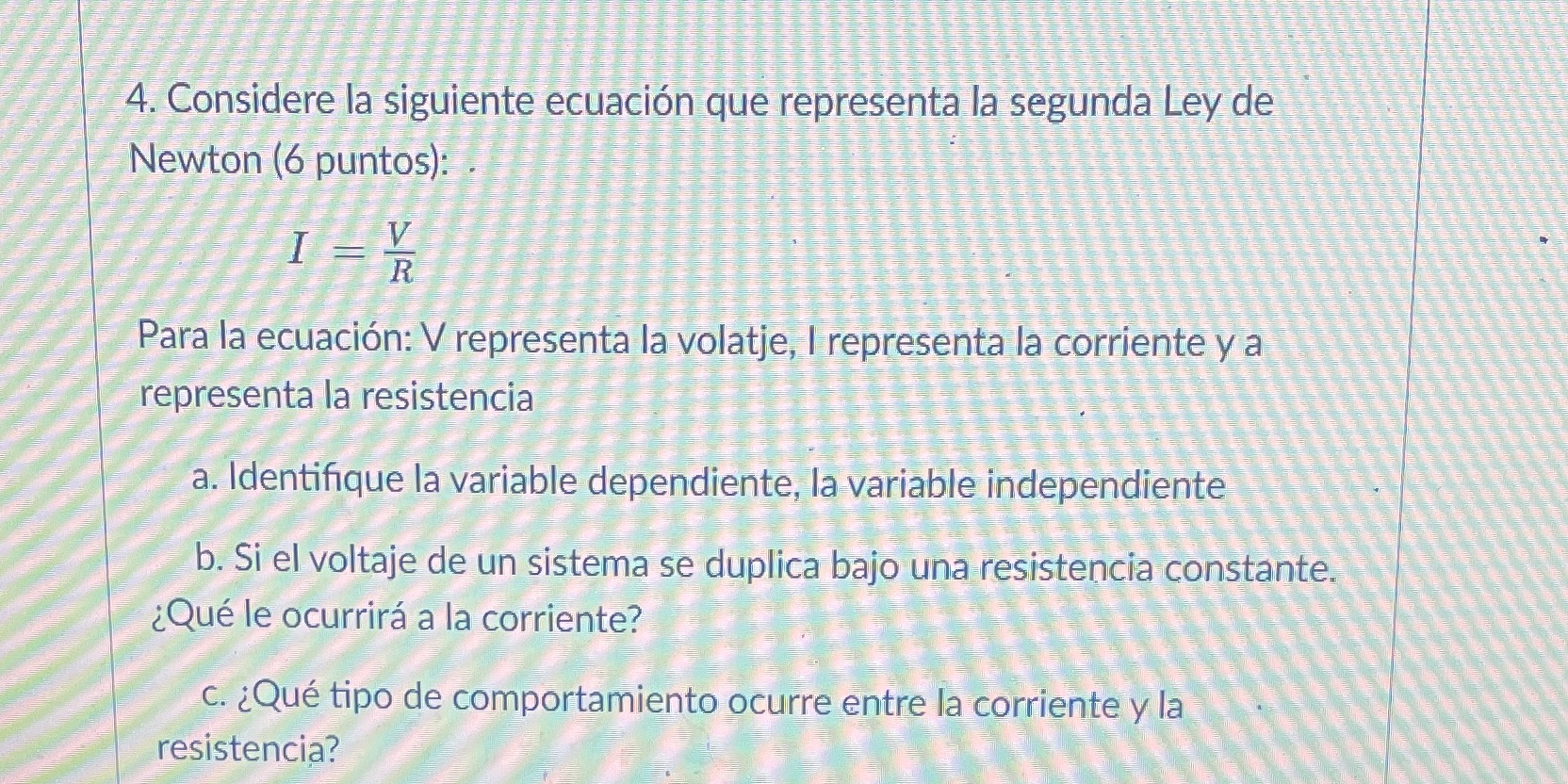 1. Consider the following equation that