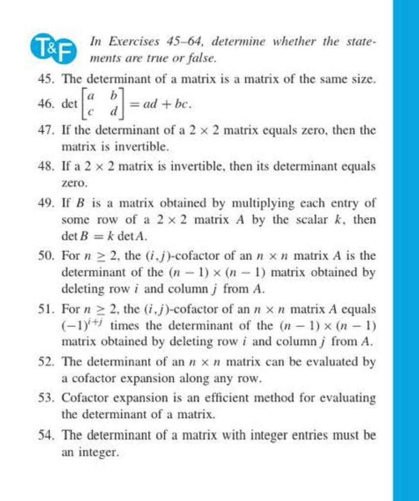 Hi I need help with #45-63, all true and false,