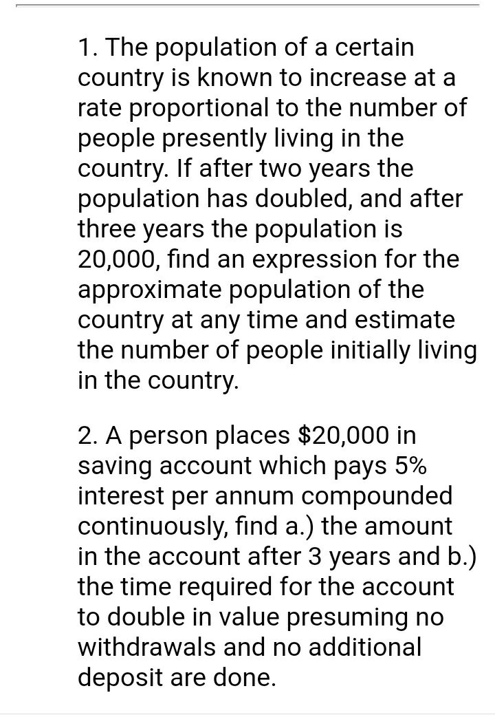 1. The population of a certain country is known