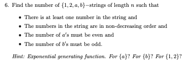 PLZZ solve Thank you 6. Find the number of {1,
