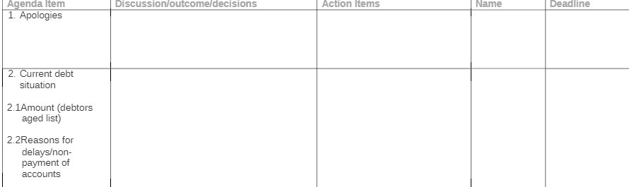 Agenda Item Discussion/outcome/decisions Action