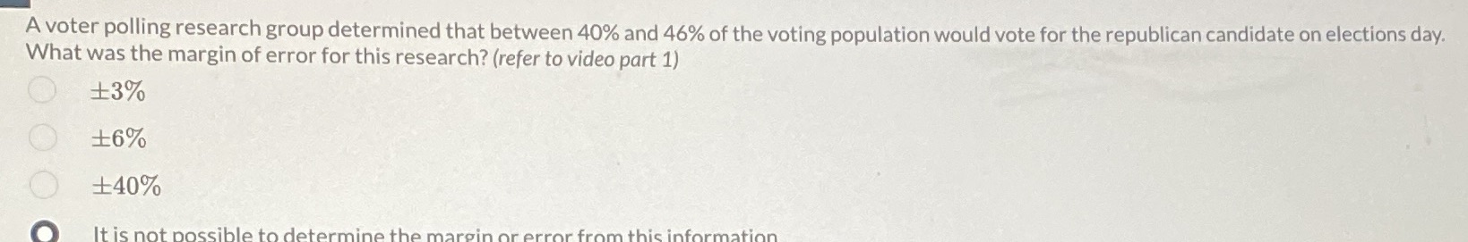 A voter polling research group determined that