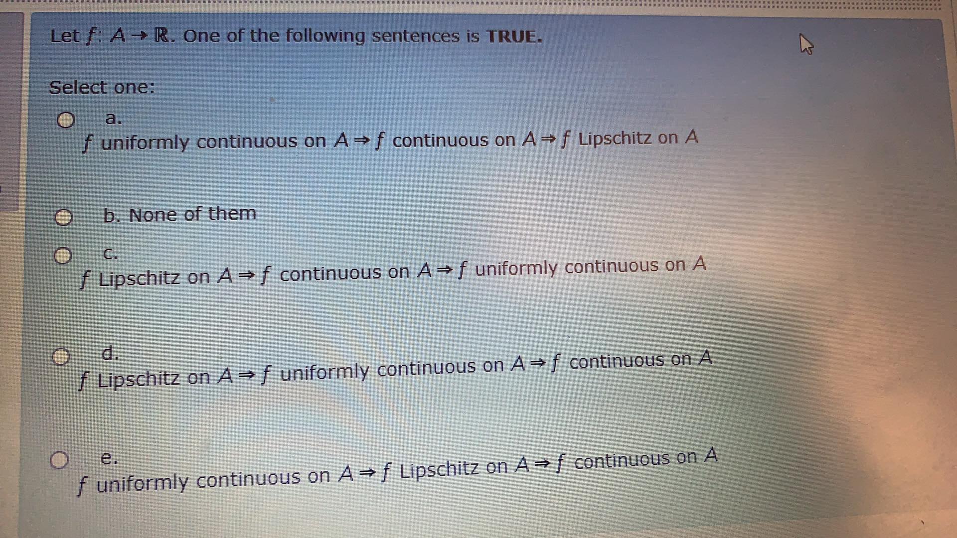solve the question Let f: A - style=