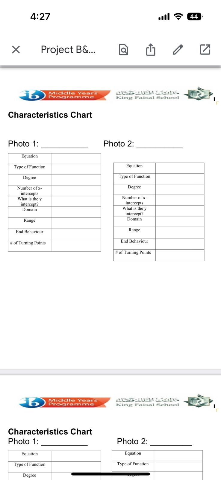 4:27 44 X Project B&... CZ b Middle Years