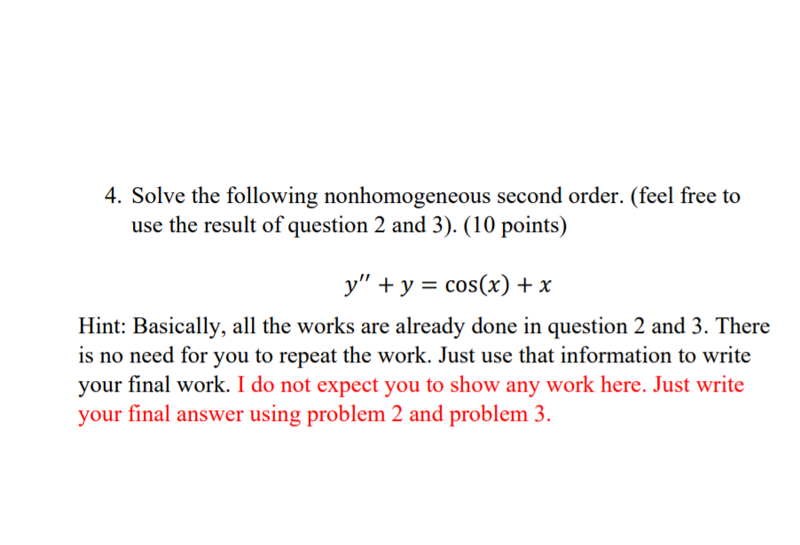 Please help me 4. Solve the following