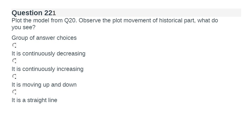 Question 221 Plot the model from Q20. Observe the
