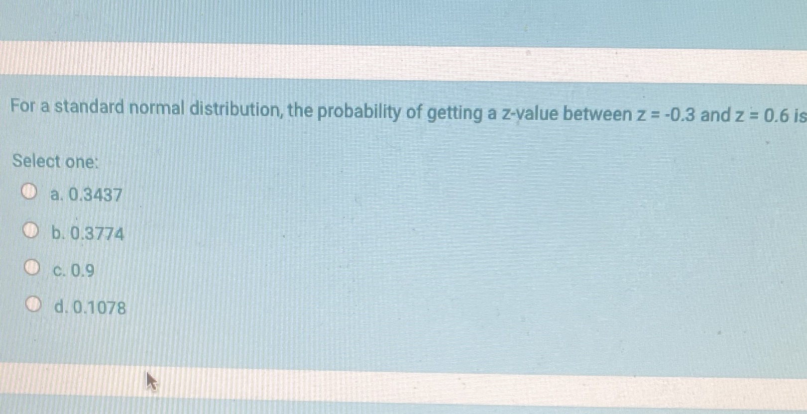 For a standard normal distribution, the