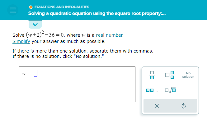 module is equations and inequalities, topic is