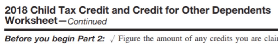 2018 Child Tax Credit and Credit for Other