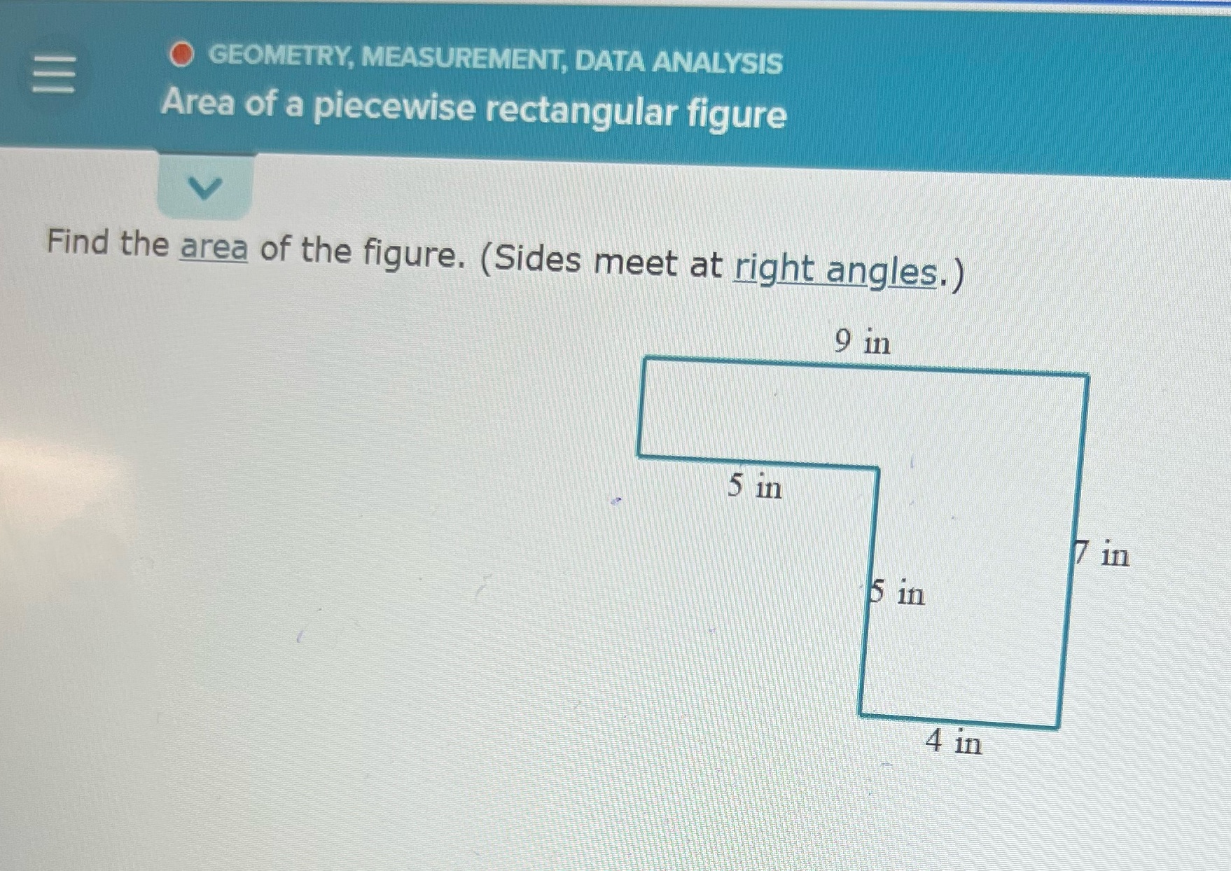 E GEOMETRY, MEASUREMENT, DATA ANALYSIS Area of a