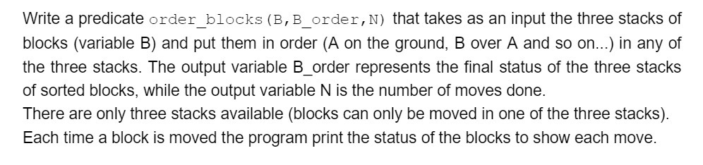 Write a predicate order_blocks ( "a: :_order, N)