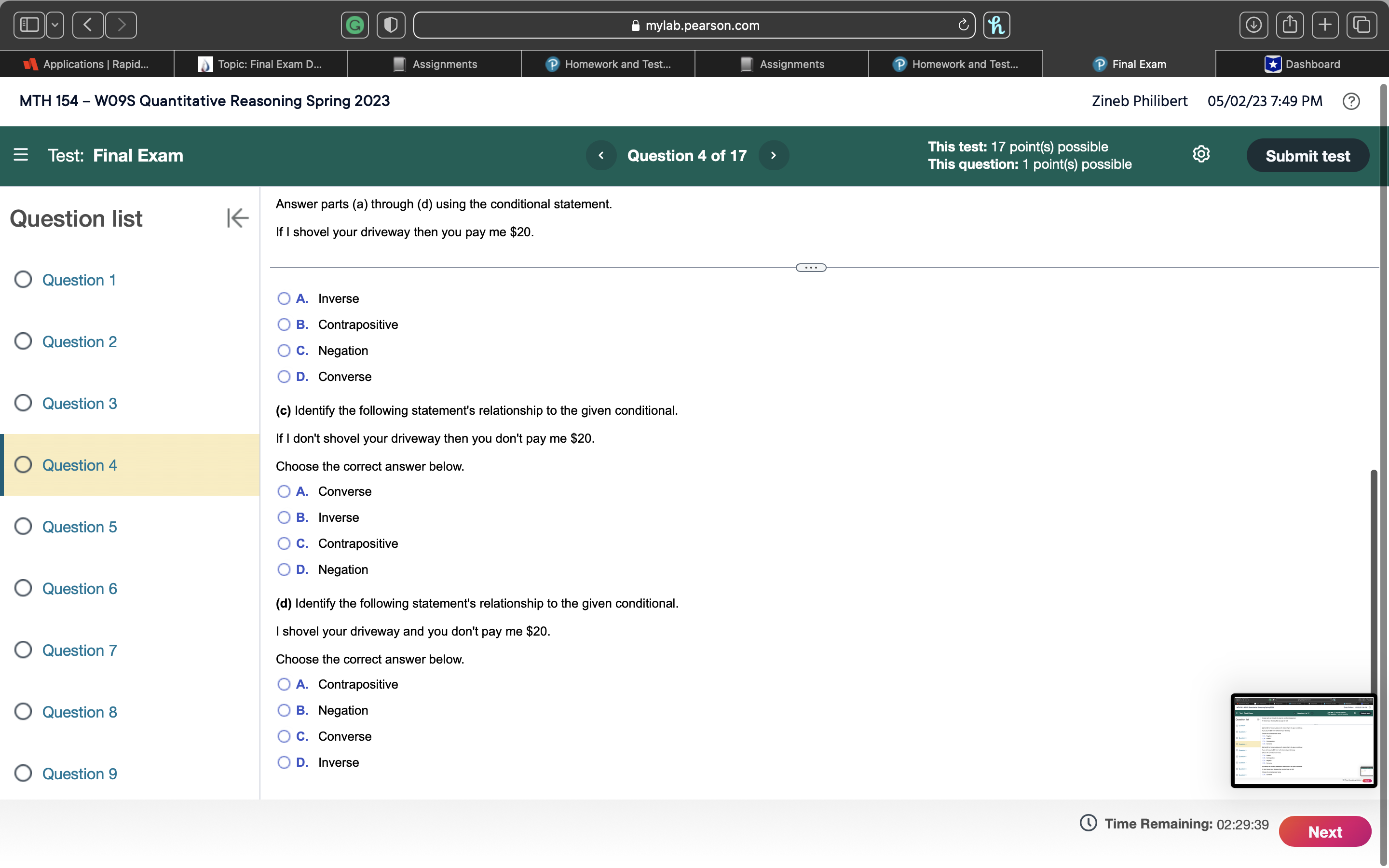 G mylab.pearson.com C h + Applications | Rapid..
