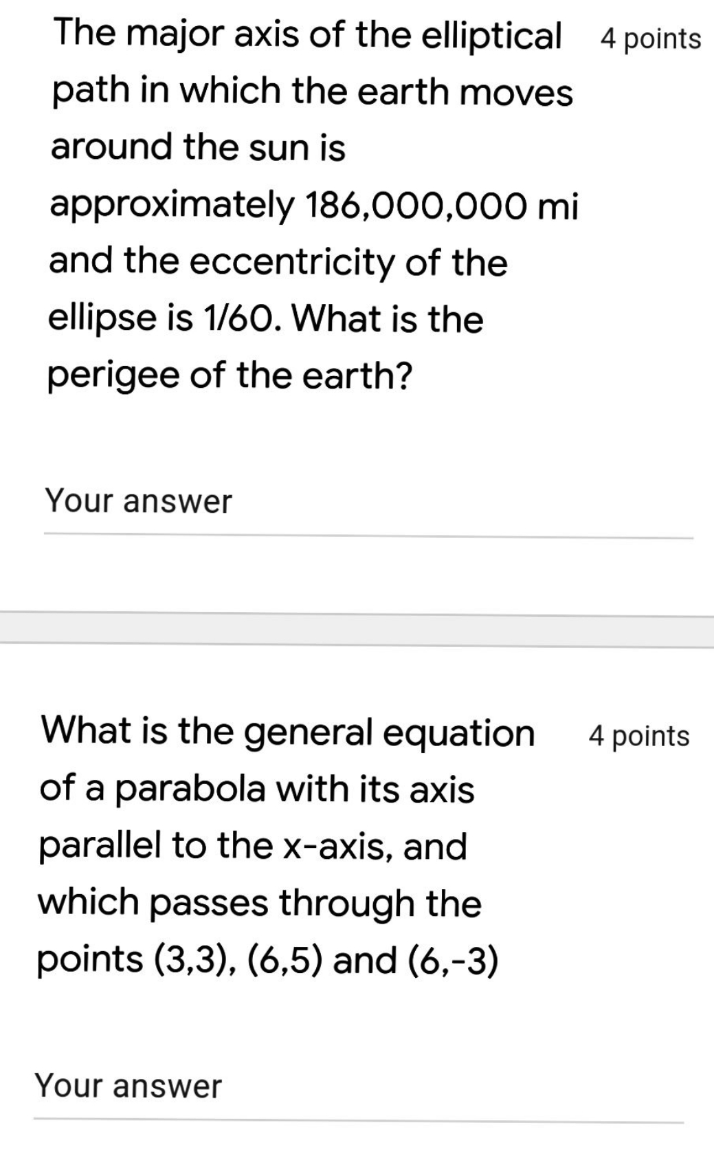 Please answer The major axis of the elliptical 4
