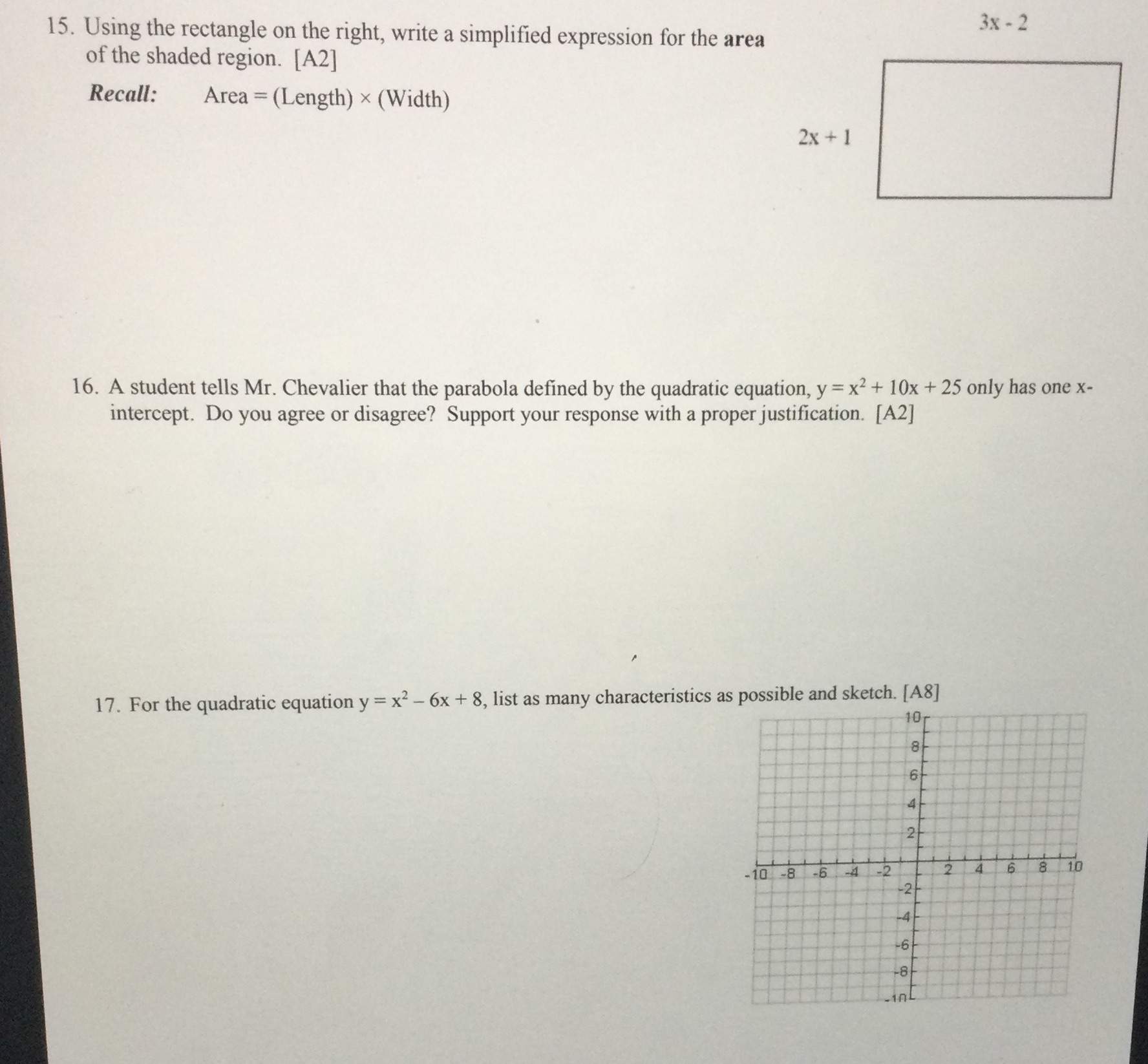 Please do not solve using cursive 15. Using the