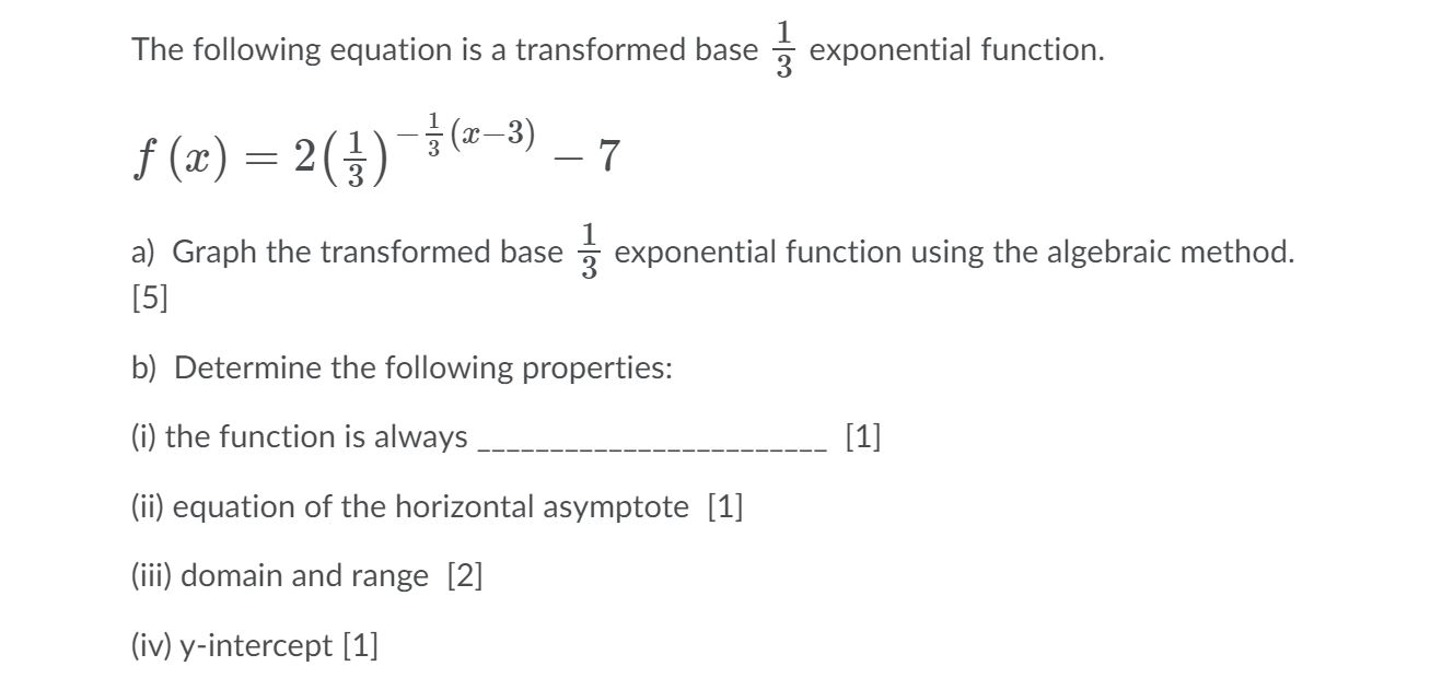 solve for The following equation is a transformed