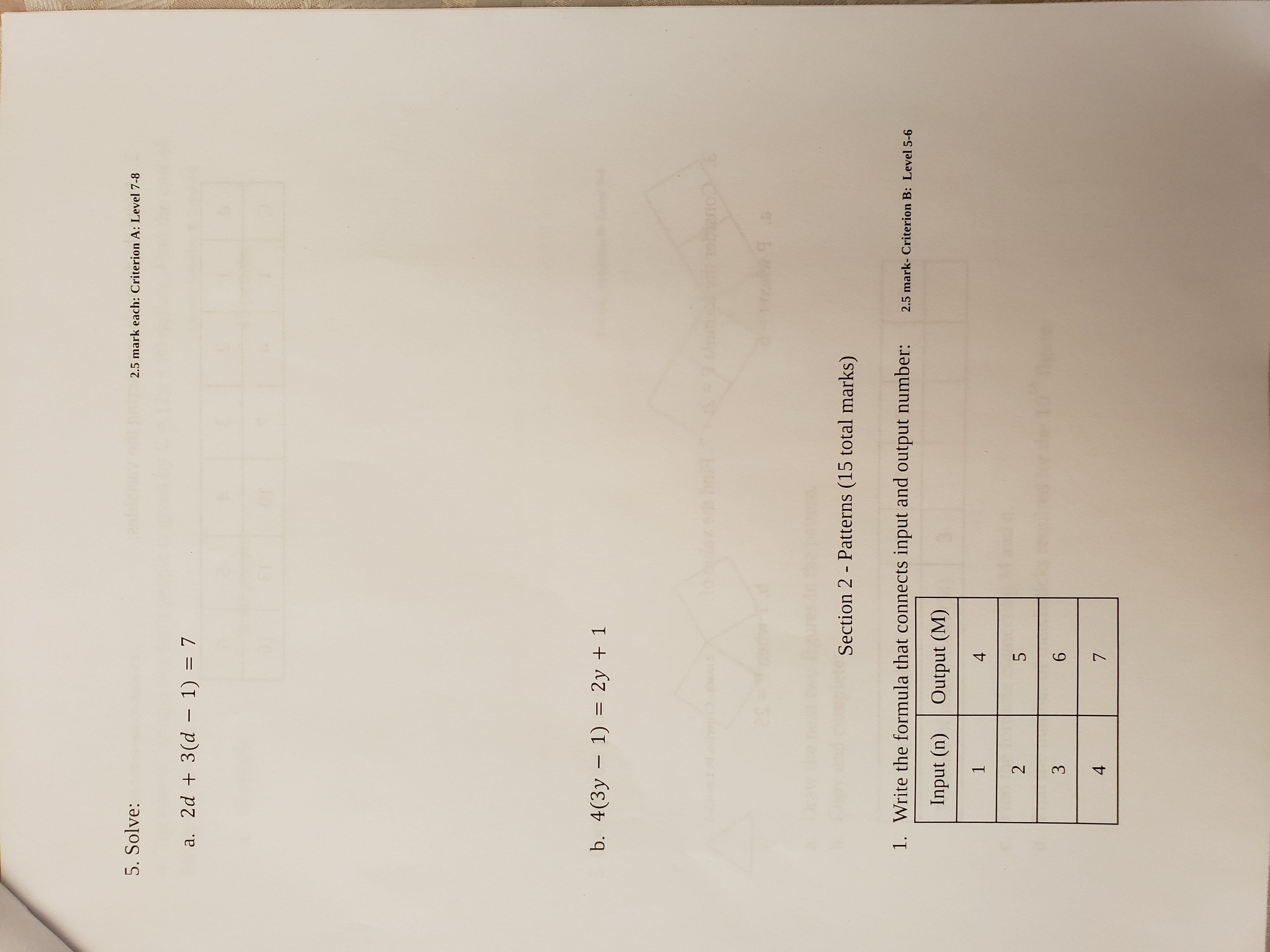 PART 1 (Calculators not allowed) Section 1 -