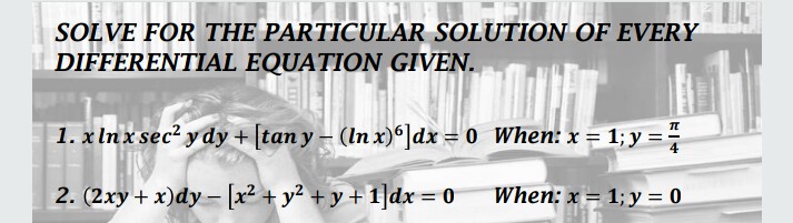 Solve for this particular solution. SOLVE FOR THE