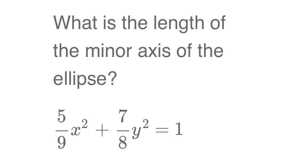 What is the length of the minor axis of the